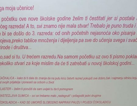 Pismo učiteljice koja nas je oduševila: “Nadam se da ćeš ovaj pribor za ‘prvu pomoć’ dobro iskoristiti”