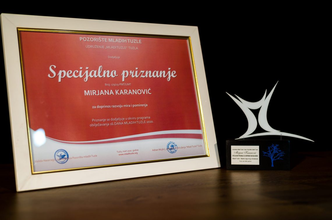 Pozorište mladih Tuzle i Udruženje „Mladi Tuzle“ sinoć dodijelili priznanja za 2019. godinu